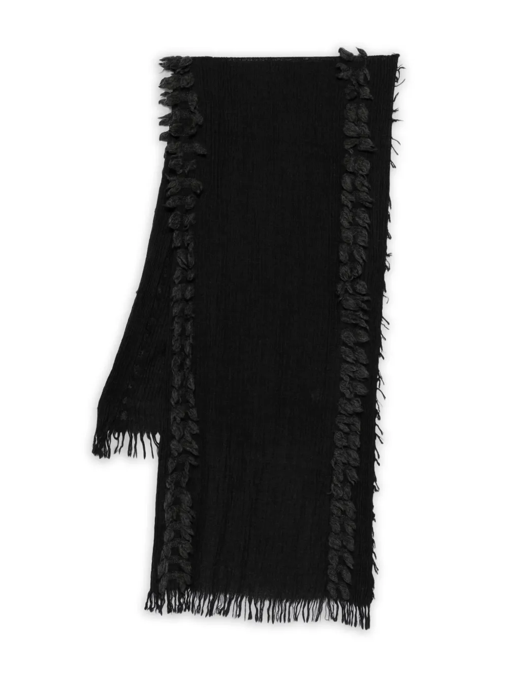Yohji Yamamoto fringed wool scarf | Grey | Image 1