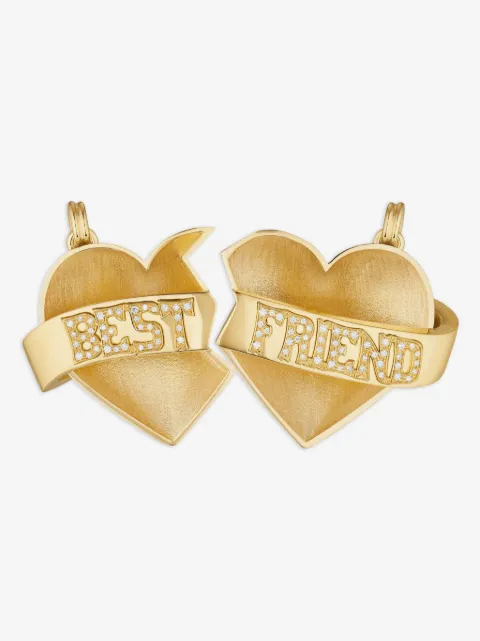 Marie Lichtenberg 18CT gold Best Friends diamond hearts charms (set of two)