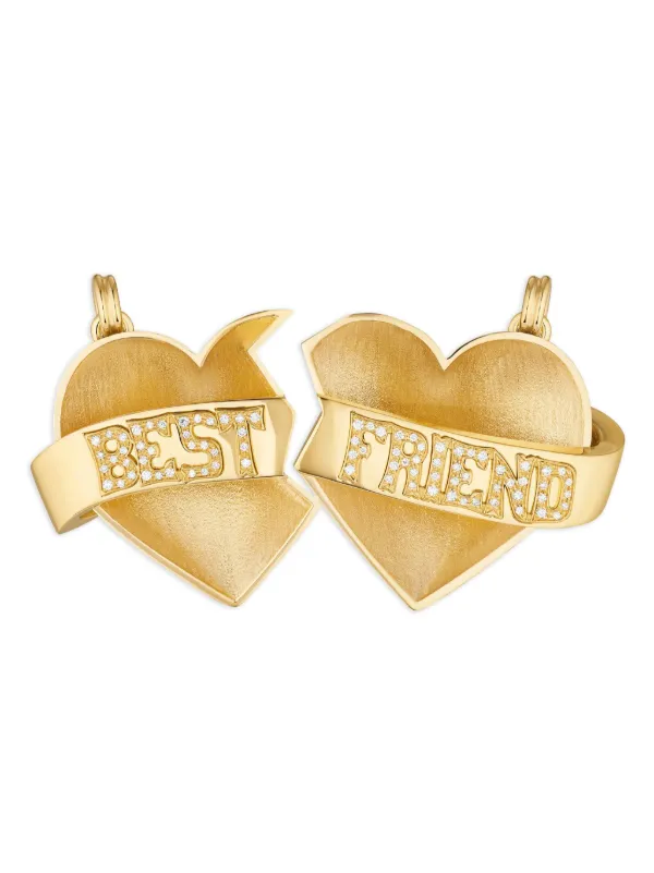 Marie Lichtenberg 18CT Gold Best Friends Diamond Hearts Charms (set of Two)