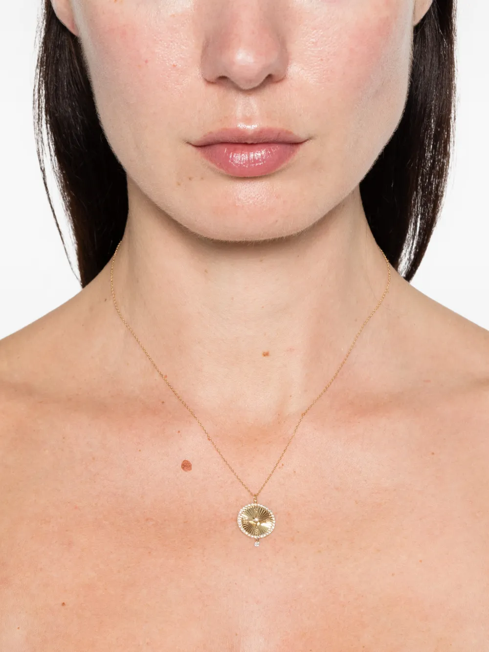  Persée 18k Yellow Gold Compass Diamond Necklace 