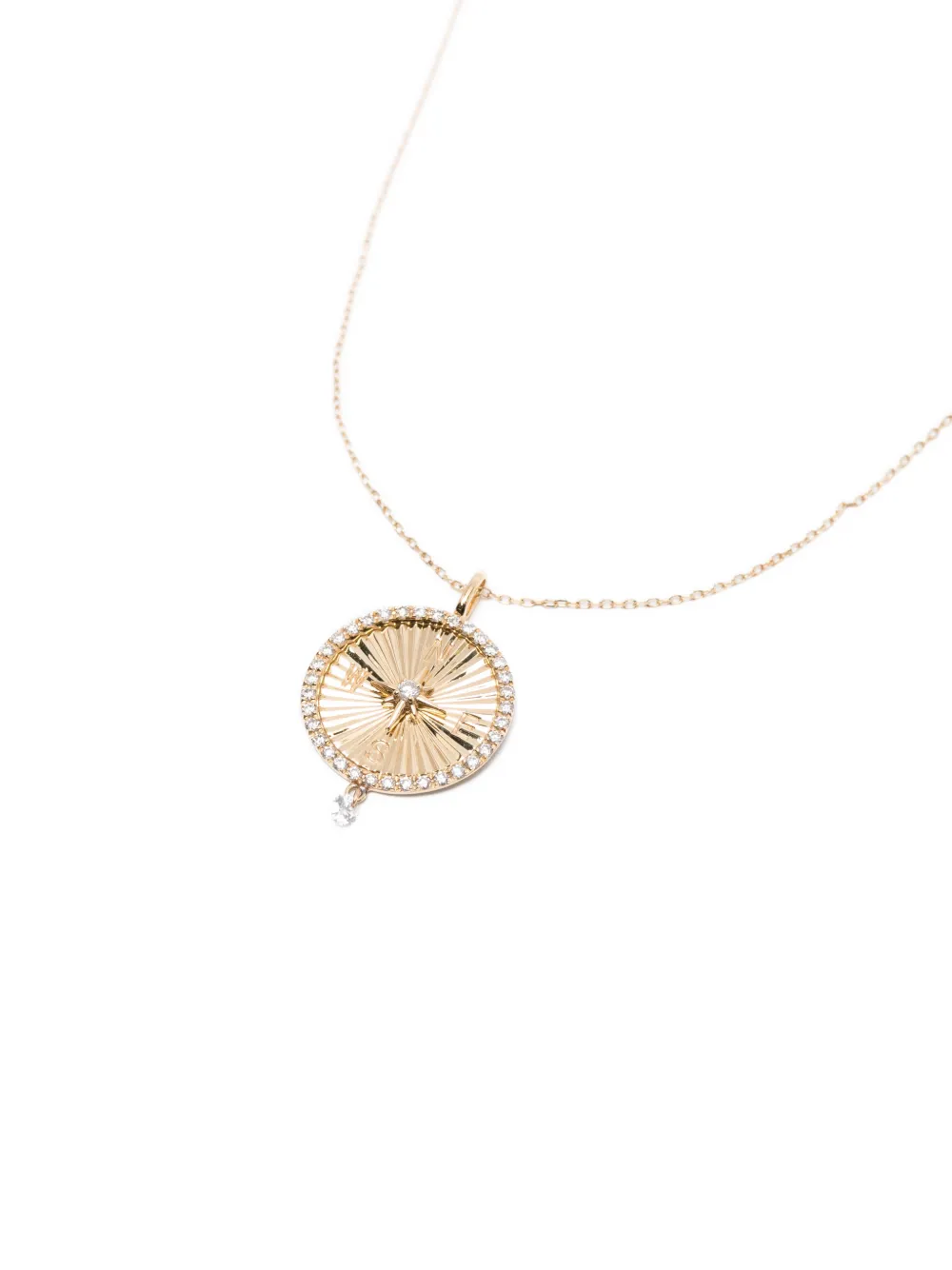  Persée 18k Yellow Gold Compass Diamond Necklace 
