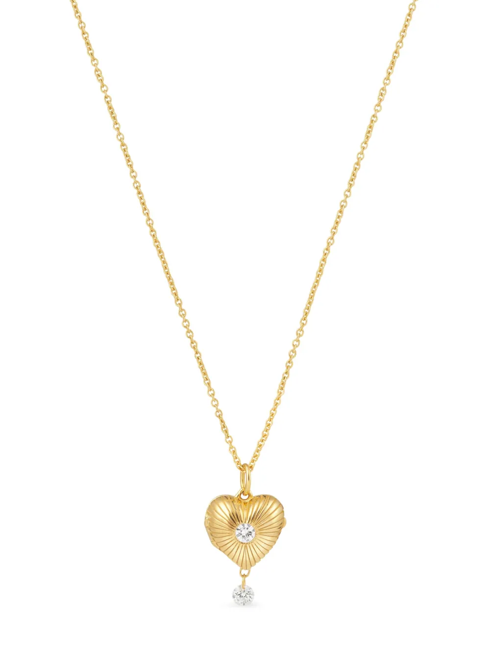 Persée collier en or jaune 9 ct à pendentif cœur orné de diamants | or | Image 1