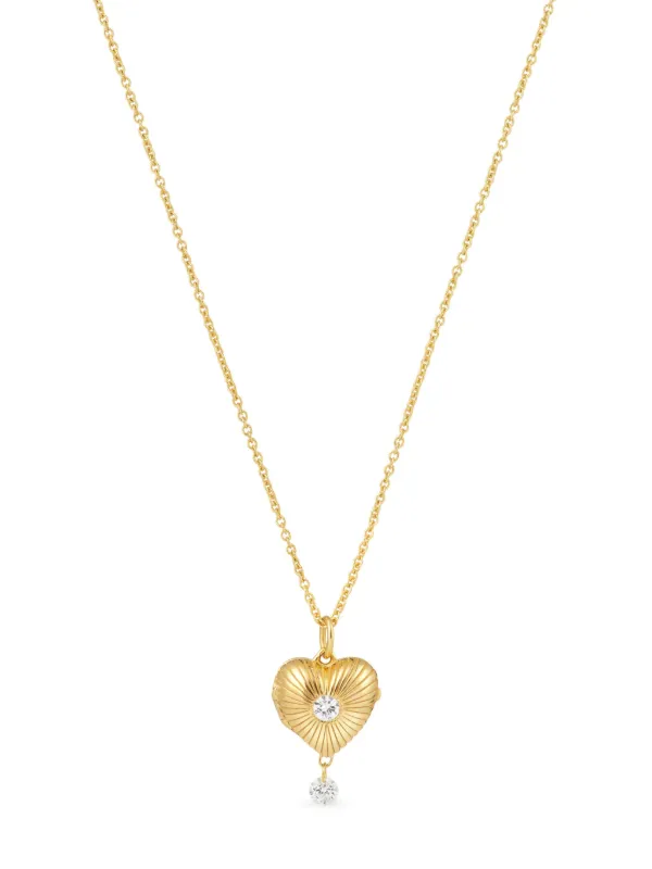 Persée 9CT Yellow Gold Diamond Heart-pendant Necklace