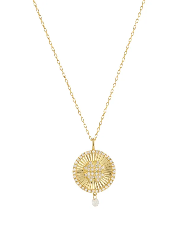 Persée 18CT Yellow Gold Diamond Clover Necklace