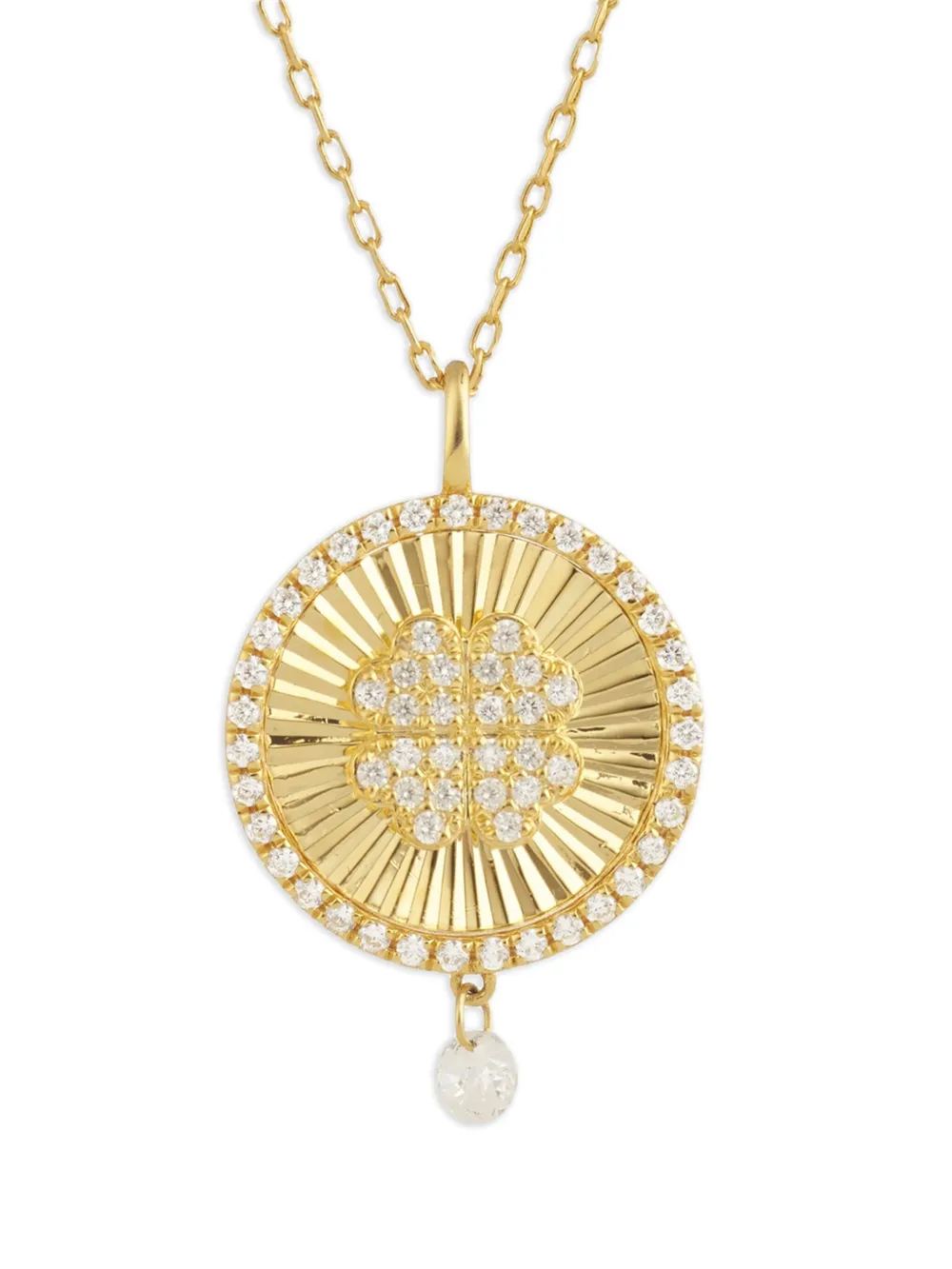 Persée 18k Yellow Gold Diamond Clover Necklace In Gold