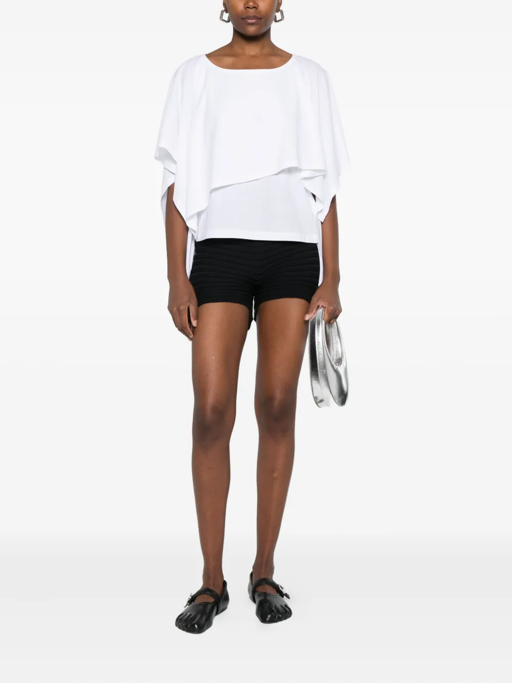 Issey Miyake Gelaagde top - Wit