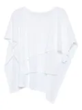 Issey Miyake layered draped top - White