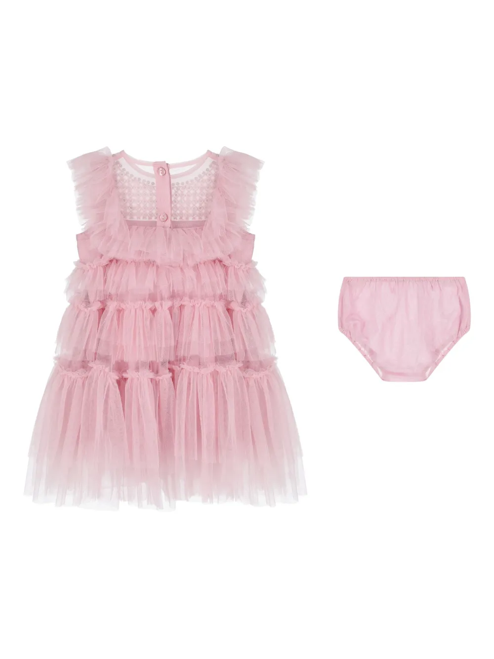 Tutu Du Monde embellished tiered tulle dress set - Roze