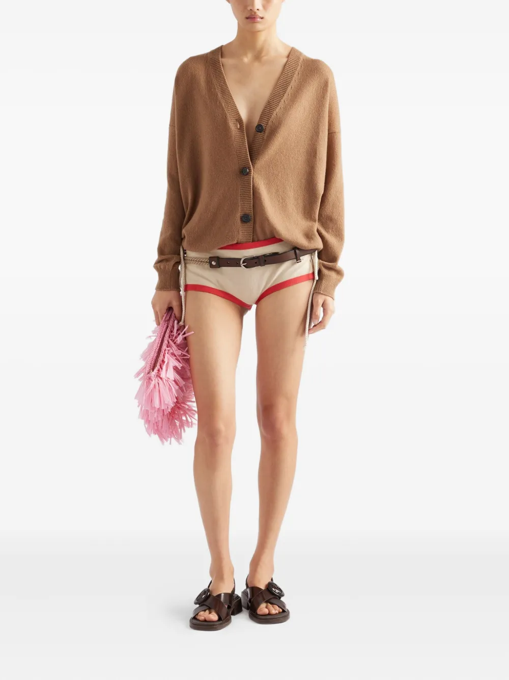 Prada ribbed cashmere cardigan Bruin