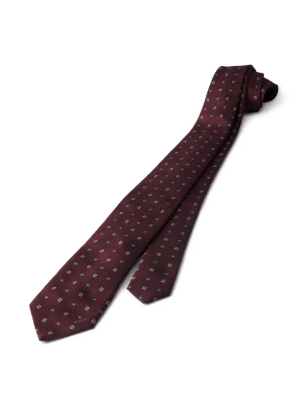 Prada geometric-pattern Silk Tie Red FARFETCH ZA