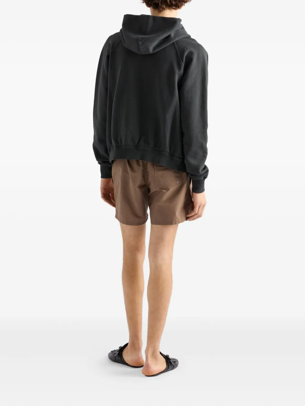 Prada zip-fastening hoodie Grijs