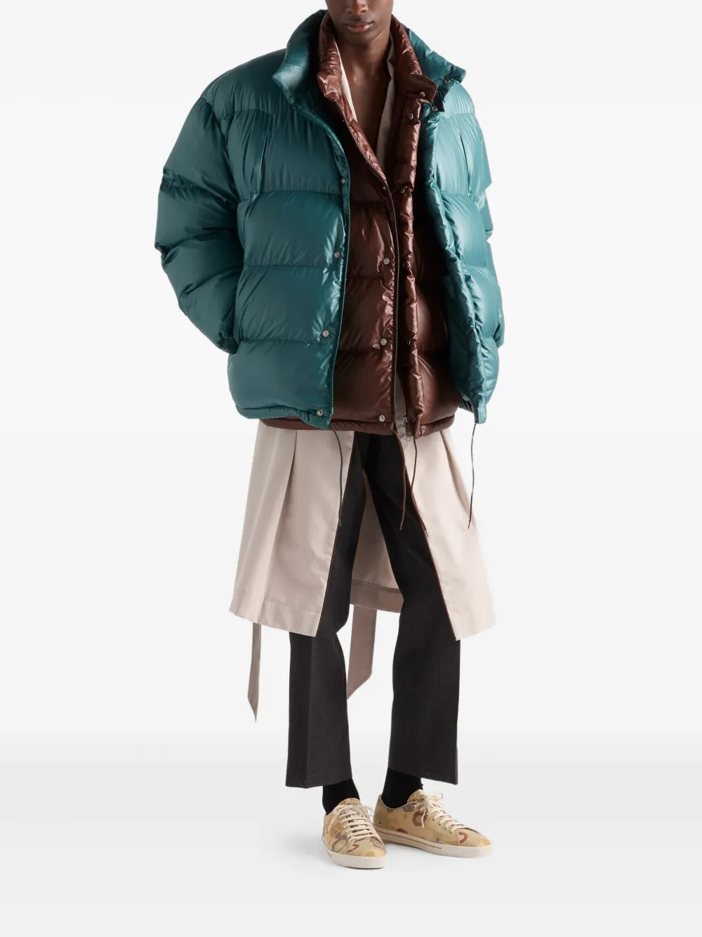 Prada Bodywarmer met opstaande kraag Bruin