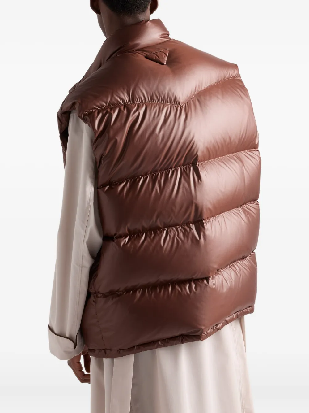 Prada Bodywarmer met opstaande kraag Bruin