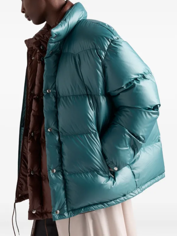 専用です！PRADA ボタンダウンジャケット グリーン 緑色 Prada ロゴ パデッドジャケット | グリーン | FARFETCH JP