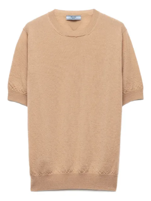 Prada short-sleeve ribbed-knit sweater