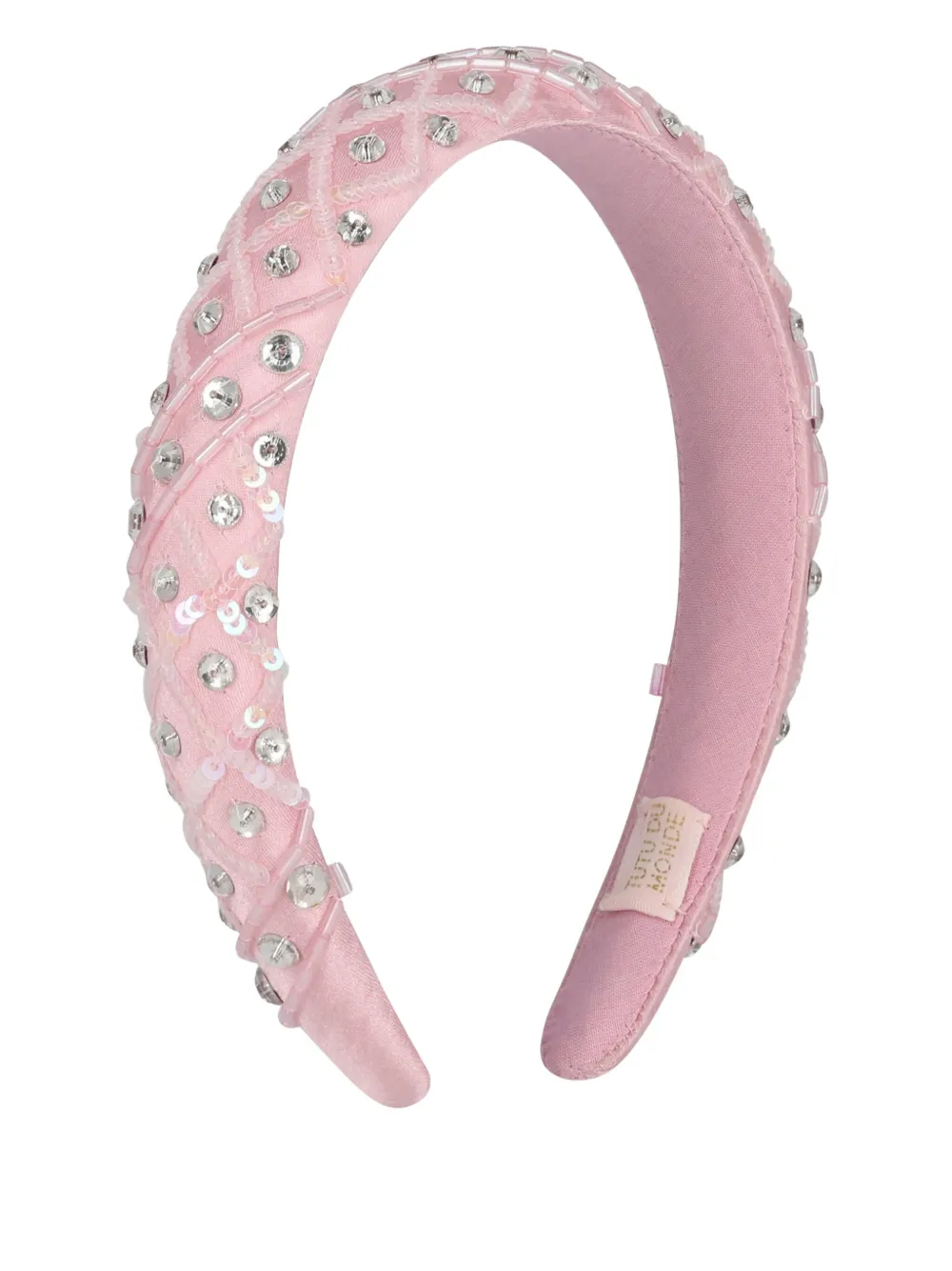 Tutu Du Monde Sequin-embellished Velvet Headband In Pink