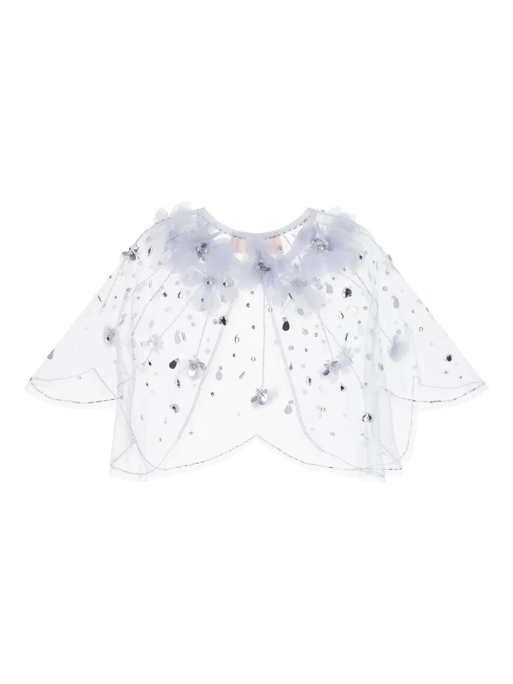 Tutu Du Monde Ramy gewelfde cape verfraaid met bloemen Wit