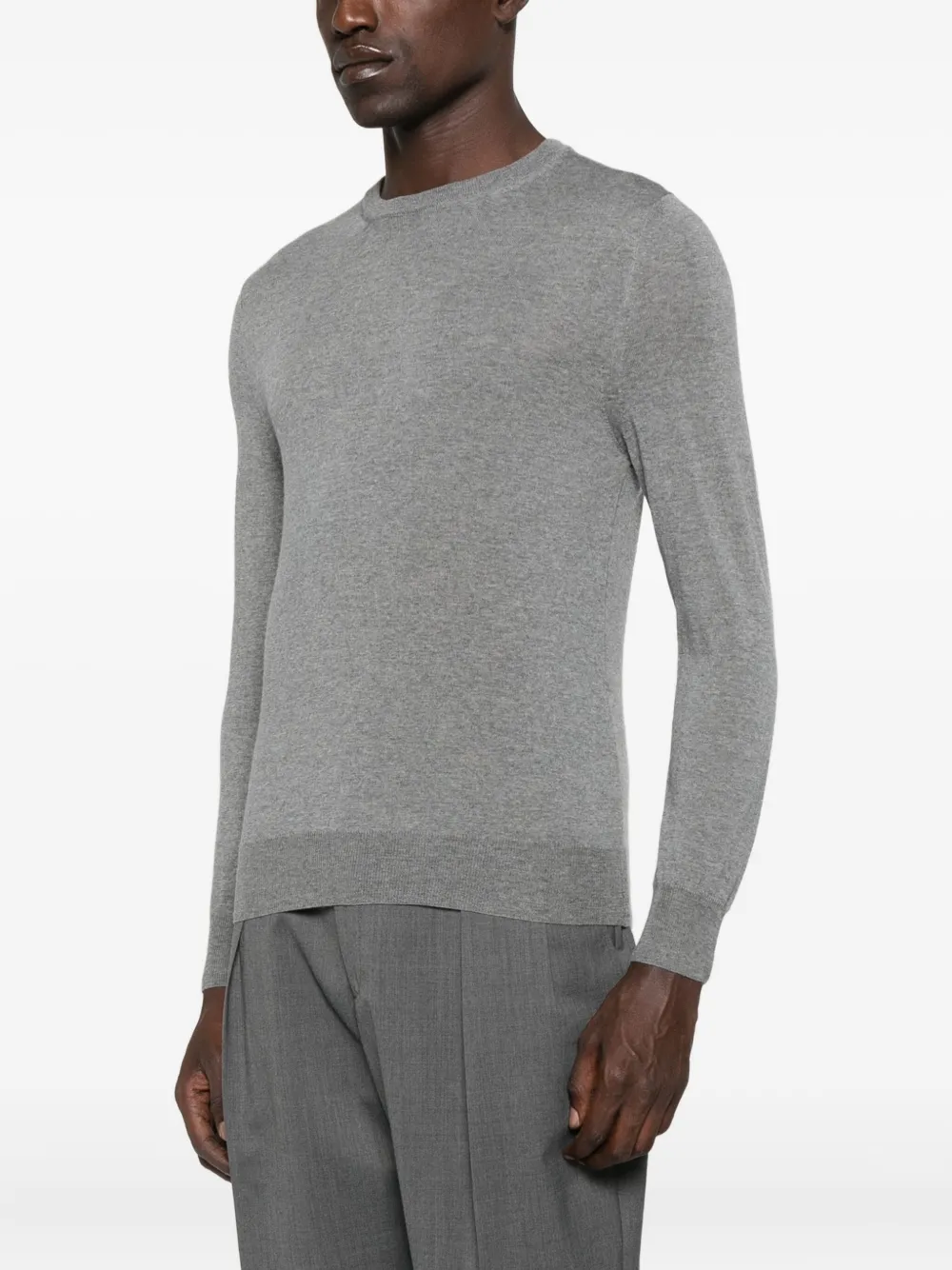 Canali Wollen T-shirt Grijs