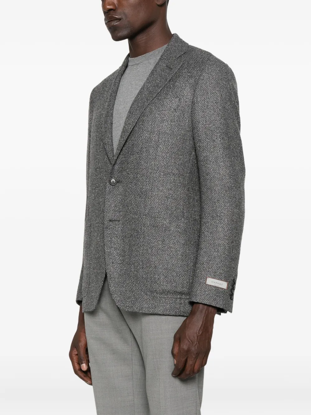 Canali Jack met twee knopen en textuur Grijs