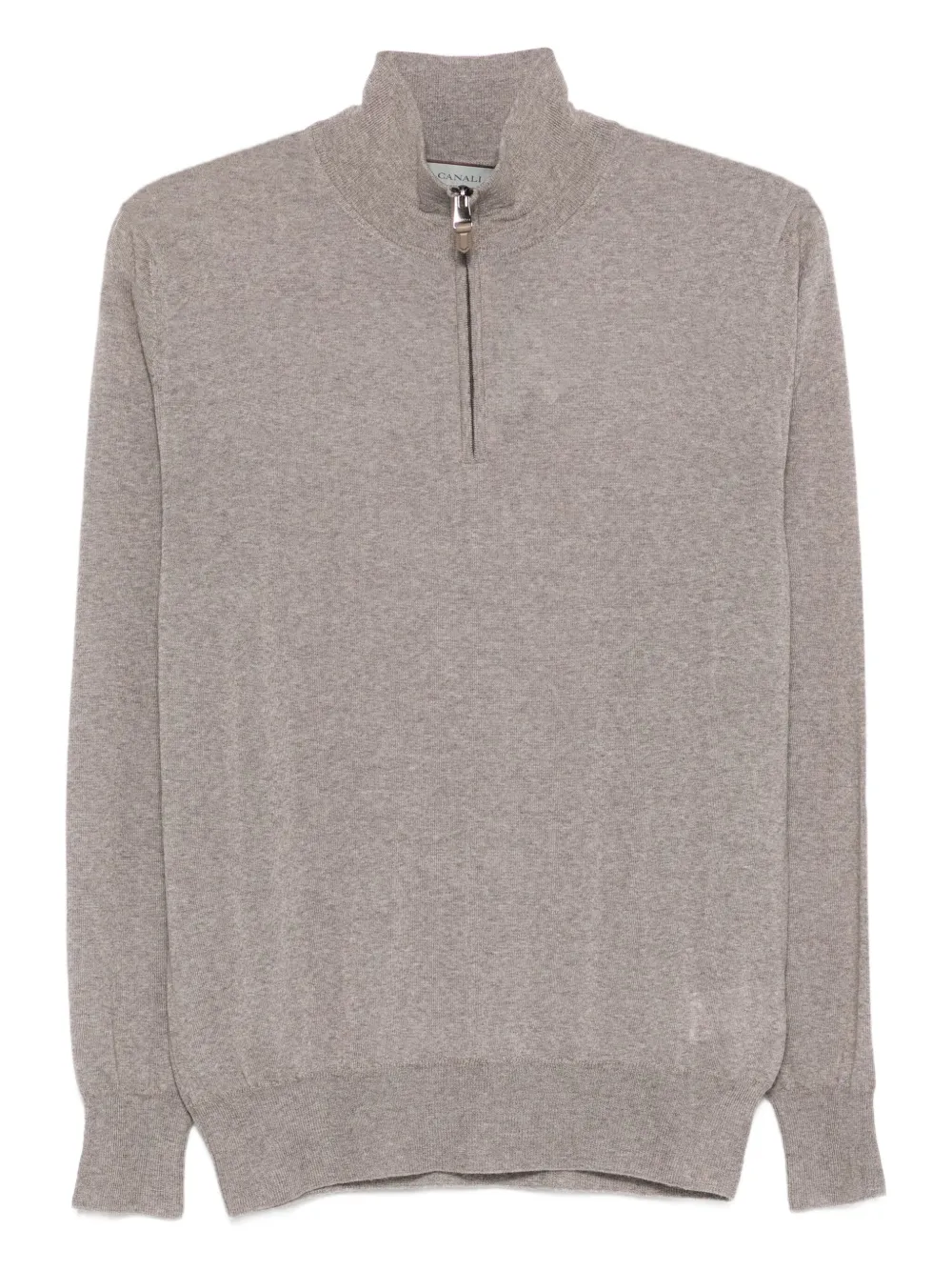 Canali Sweater met rits Beige