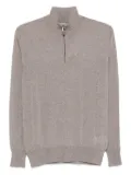 Canali high-neck zip-up sweater - Neutrals