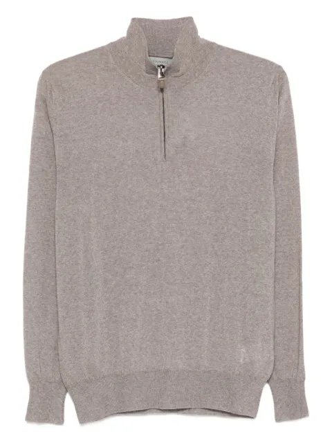 Canali high-neck zip-up sweater