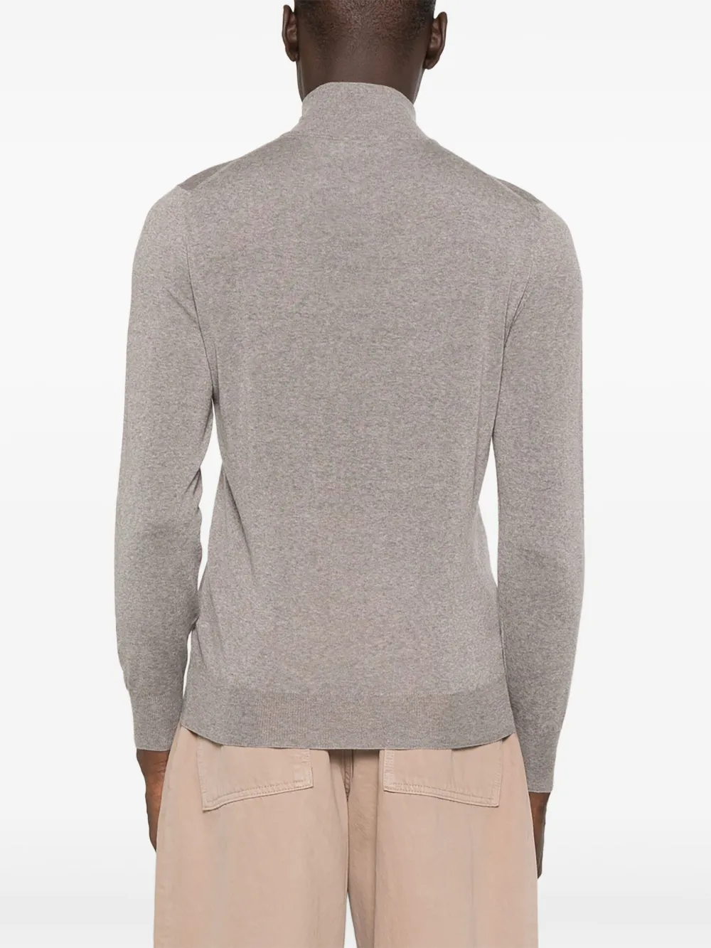 Canali Sweater met rits Beige