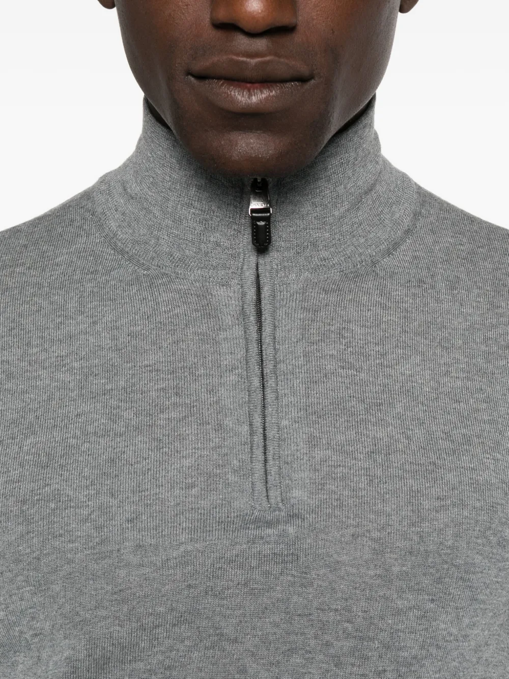 Canali Wollen sweater met rits Grijs