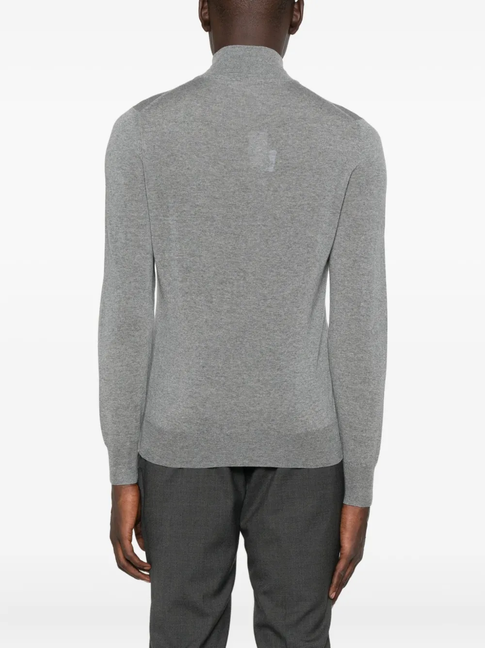 Canali Wollen sweater met rits Grijs