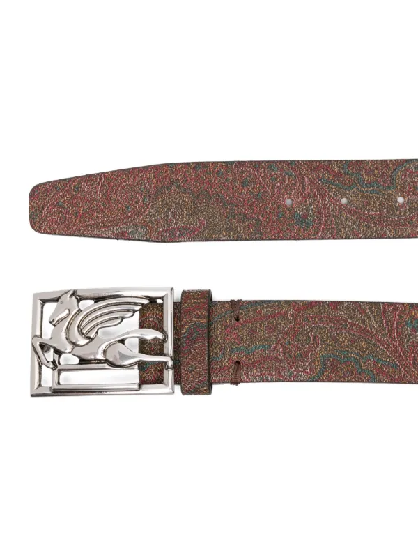 ETRO ペイズリーレザーベルト | レッド | FARFETCH JP