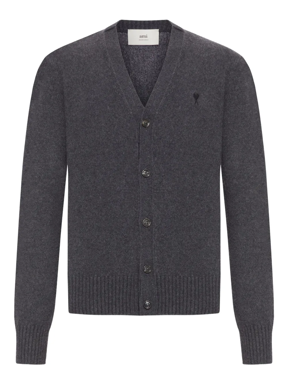 AMI Paris cashmere buttoned cardigan Grijs