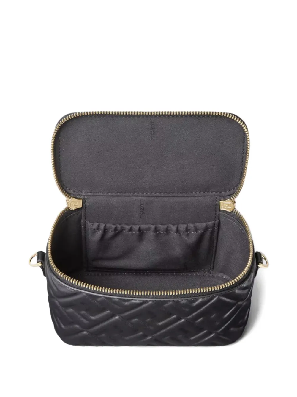 FENDI mini Vanity FF-motif quilted leather tote bag Zwart