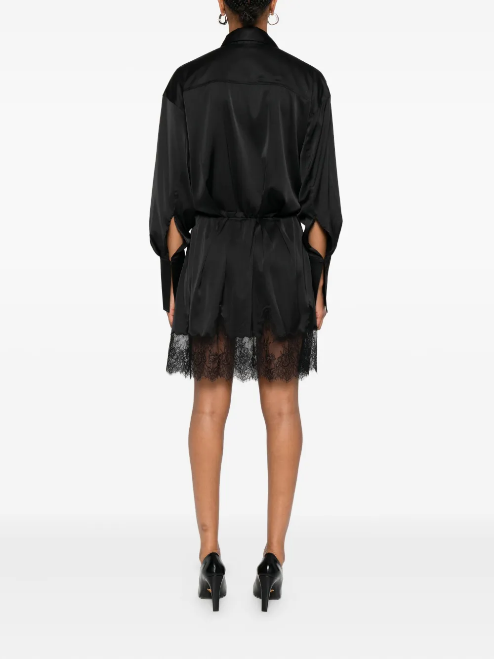 THE ANDAMANE Jurk met afwerking van kant Zwart