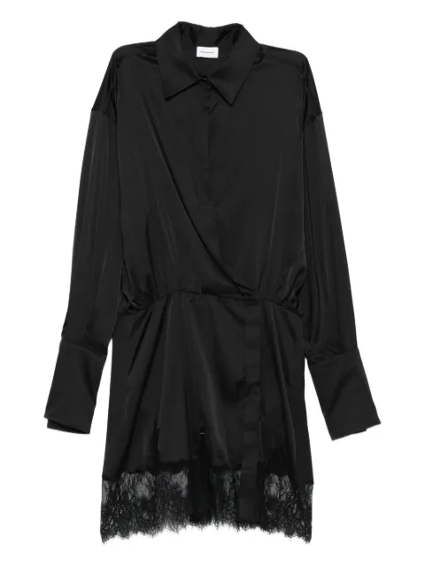 THE ANDAMANE lace-trimmed satin dress