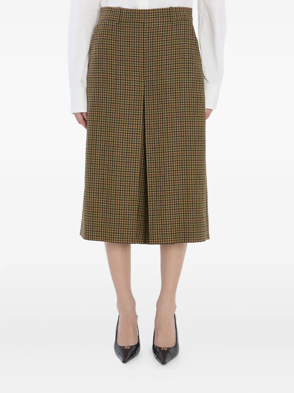 Saint Laurent plaid-pattern cropped trousers Bruin