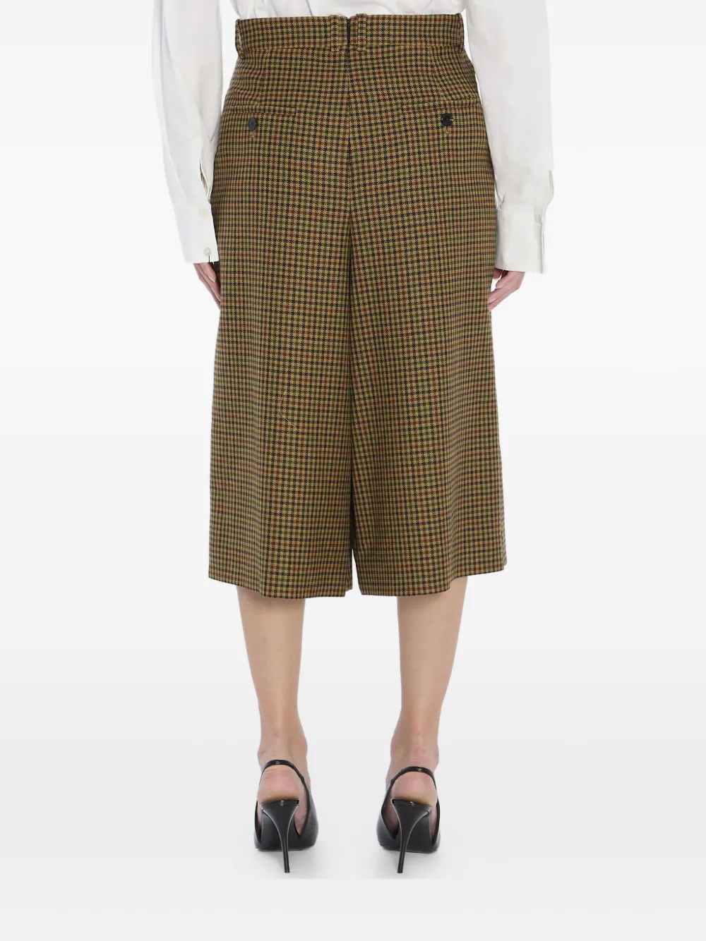 Saint Laurent plaid-pattern cropped trousers Bruin
