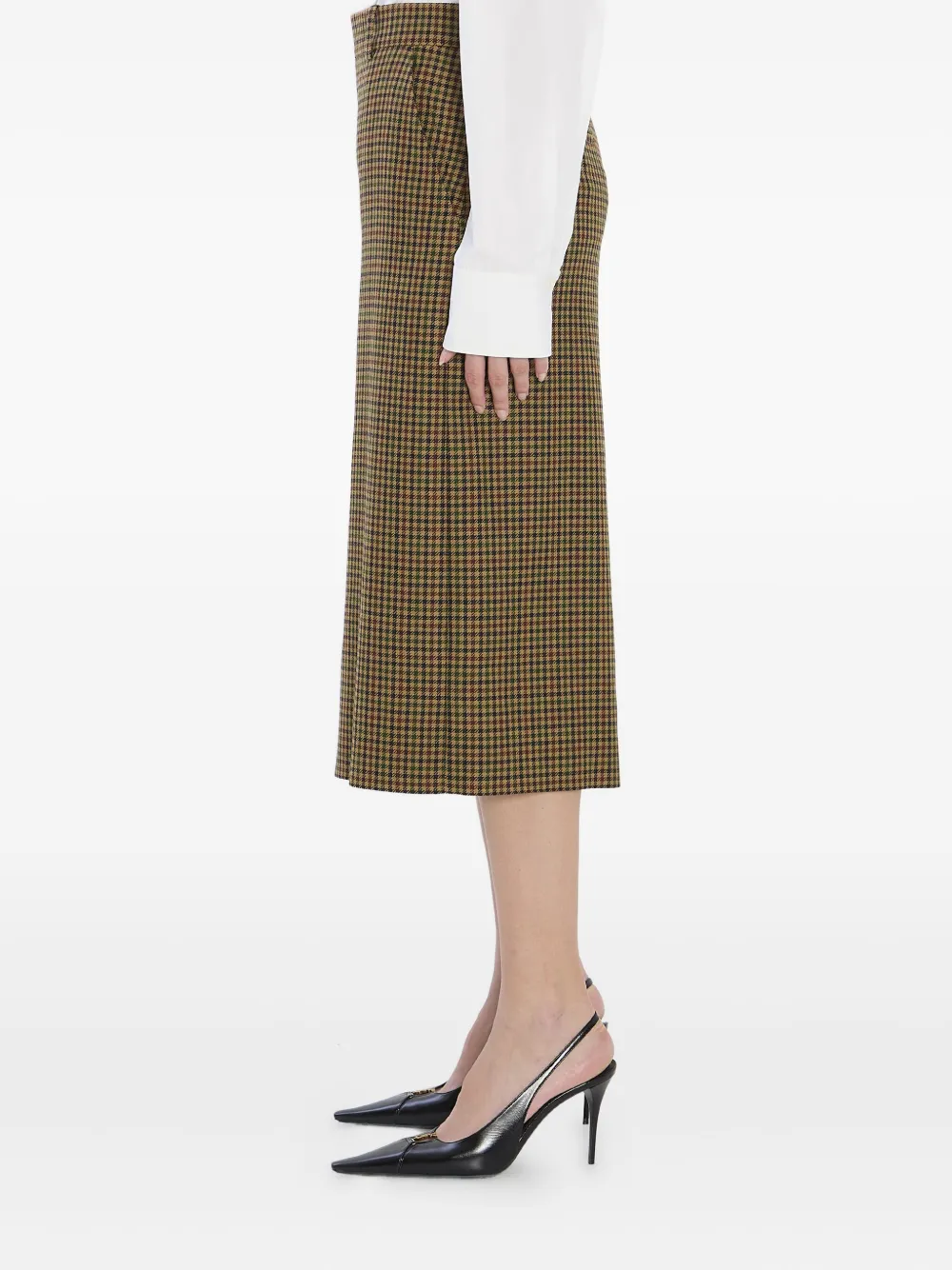 Saint Laurent plaid-pattern cropped trousers Bruin
