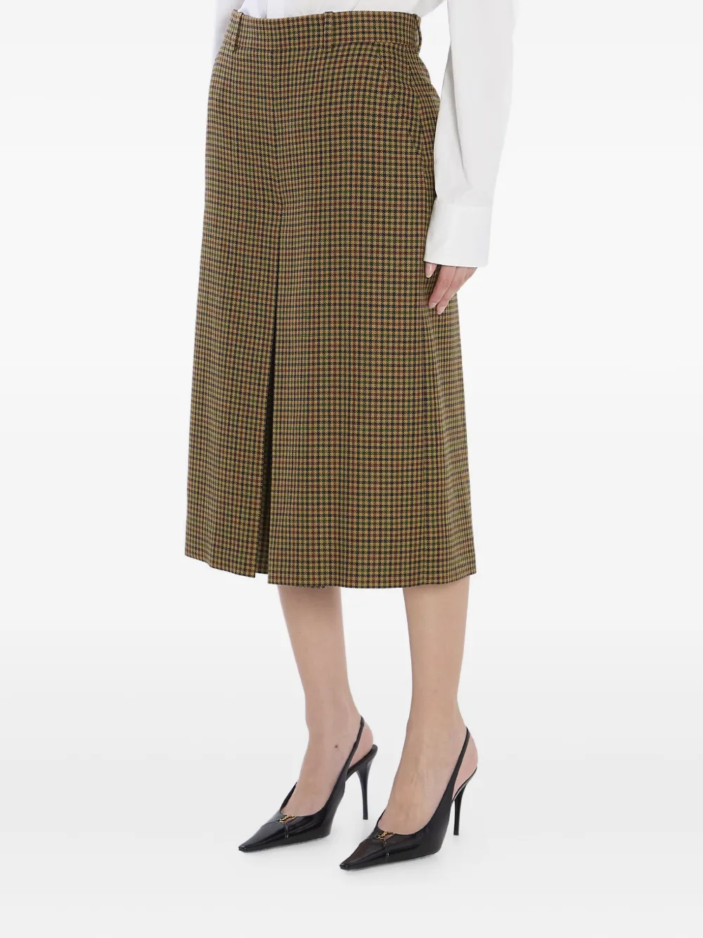 Saint Laurent plaid-pattern cropped trousers Bruin