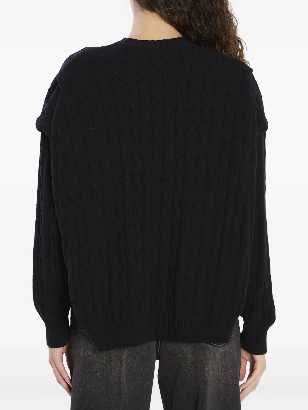 Balenciaga cable-knit logo sweater Zwart