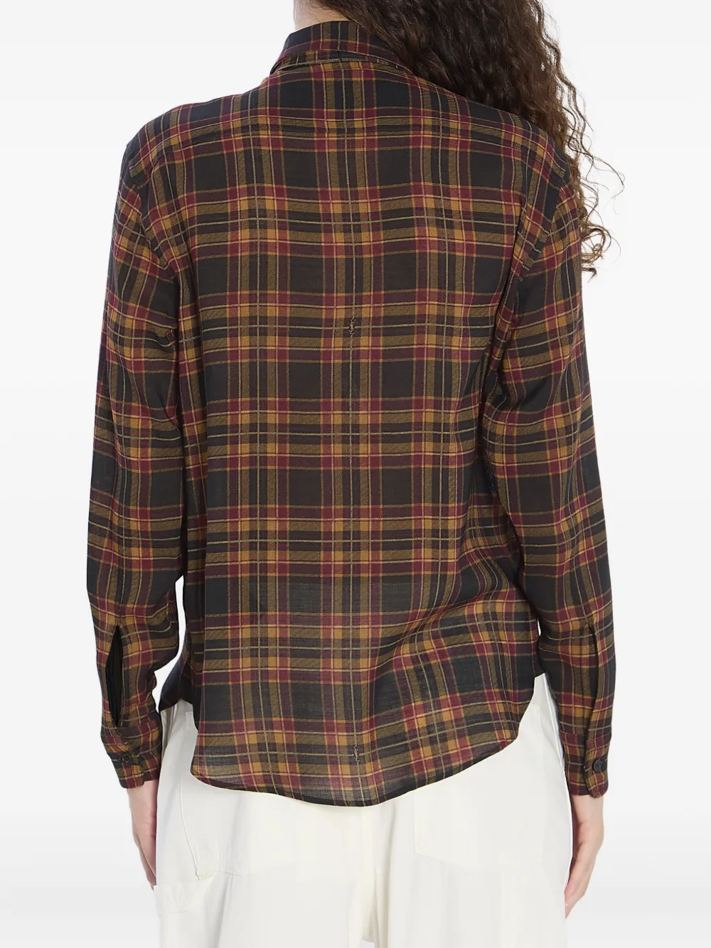 Saint Laurent Lavallière tartan shirt Bruin