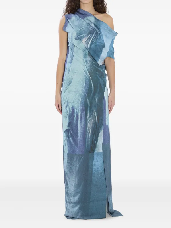 Jean Paul Gaultier Geometric-print Maxi Dress - Blue