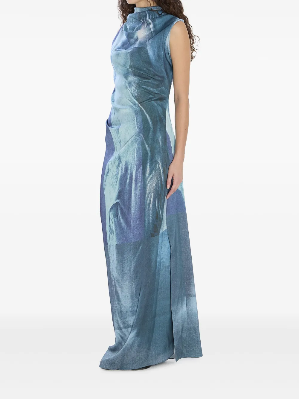 Jean Paul Gaultier Geometric-print Maxi Dress in Blue, view 5