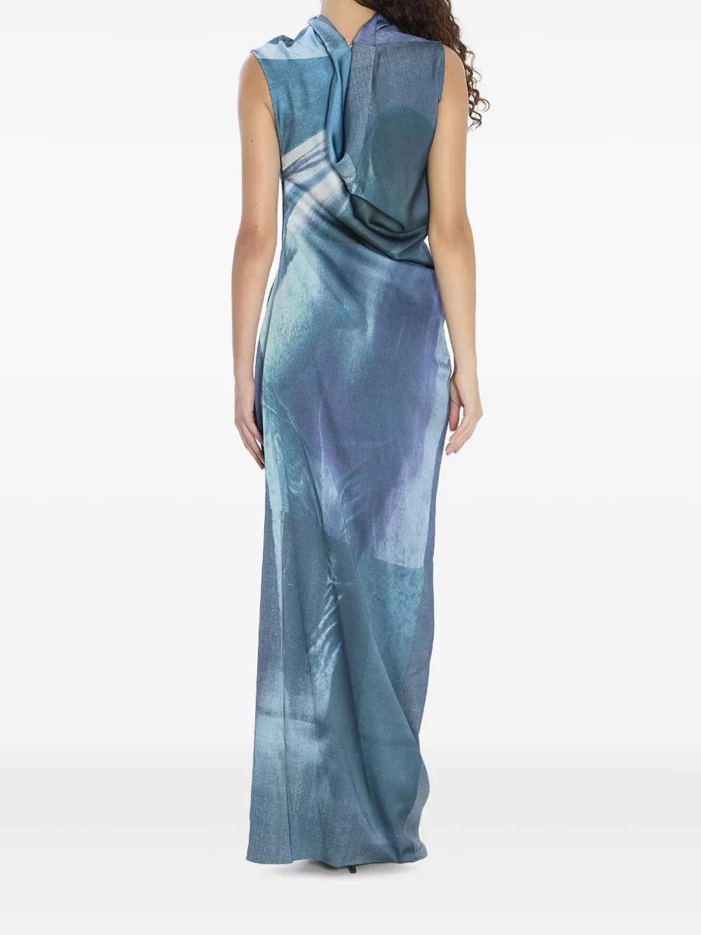 Jean Paul Gaultier Geometric-print Maxi Dress in Blue, view 3