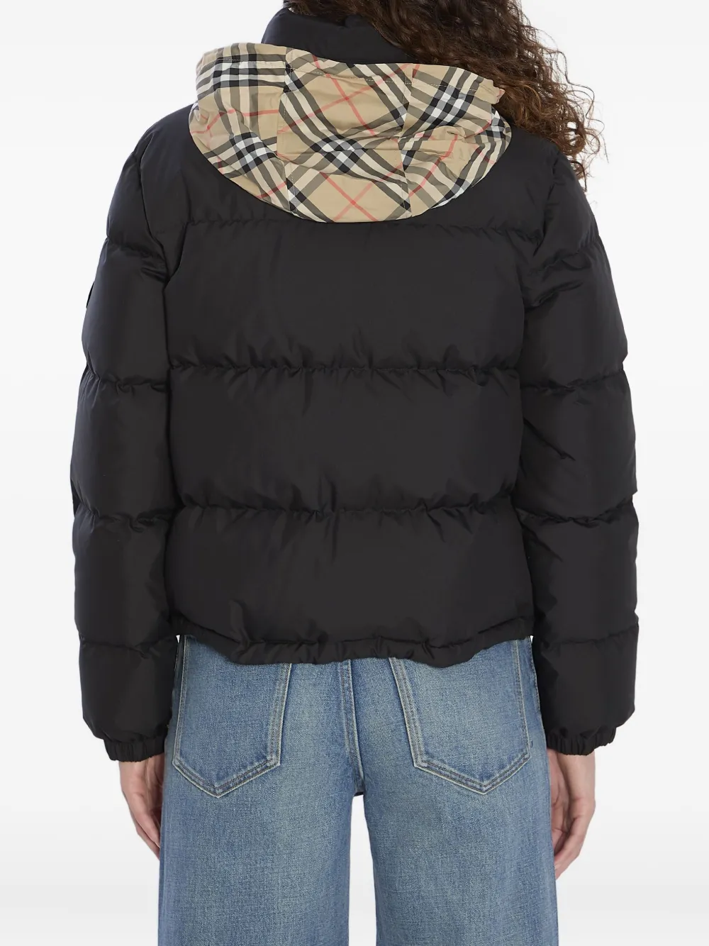 Burberry concealed-hood puffer jacket Zwart