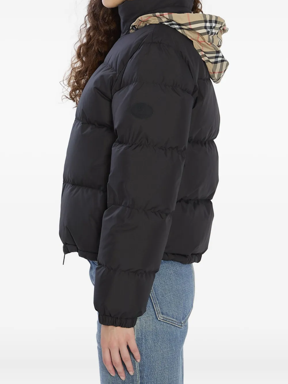 Burberry concealed-hood puffer jacket Zwart