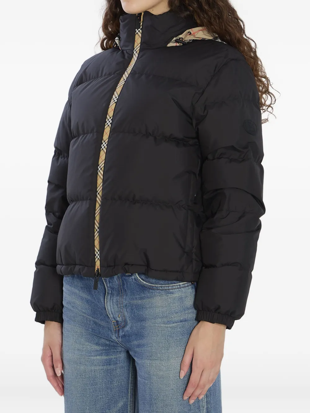 Burberry concealed-hood puffer jacket Zwart