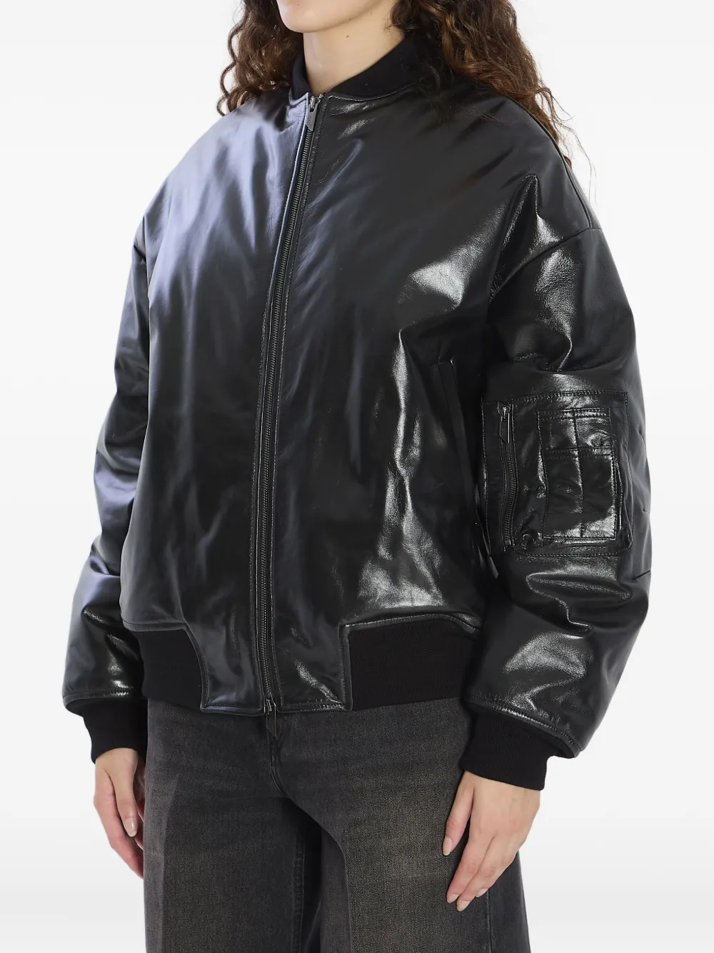 Salvatore Santoro zip-front bomber jacket Zwart