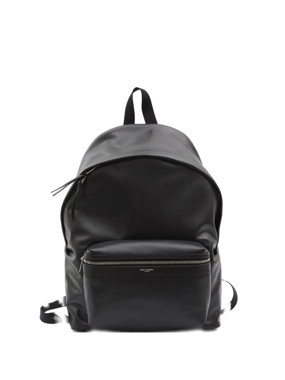 Saint Laurent embossed-logo leather backpack Zwart
