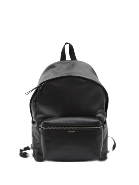 Saint Laurent embossed-logo leather backpack