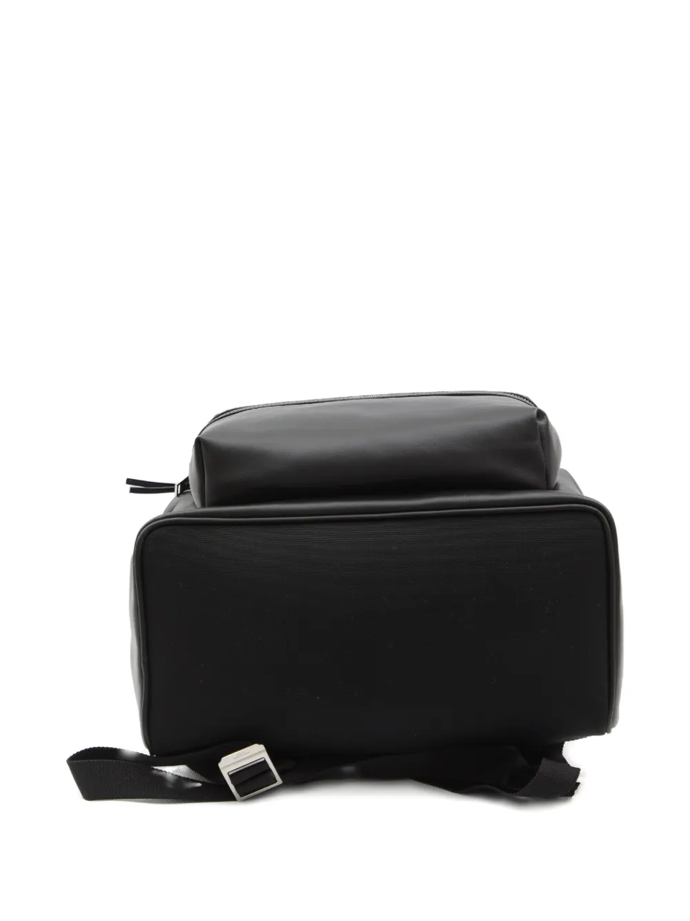 Saint Laurent embossed-logo leather backpack Zwart